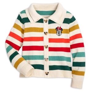 Disney Kids Minnie Mouse Button Down Sweater Cardigan Youth Size 4 Fun Bright